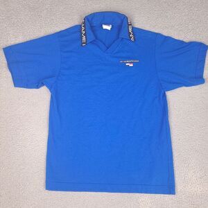My Name Is Panama Polo Shirt Mens Small‎ Blue Collared Cotton Fish Vintage